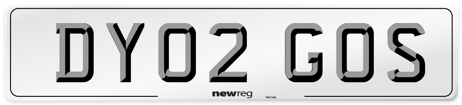 DY02 GOS Number Plate from New Reg